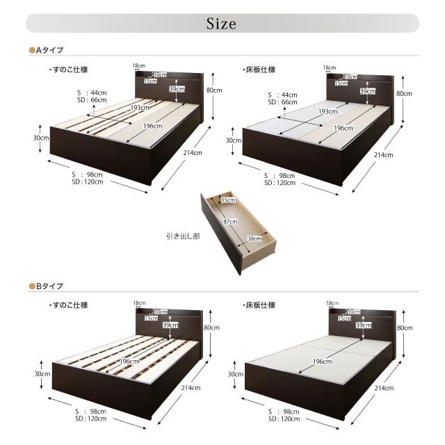 公式ウェブサイト お客様組立 連結 棚 コンセント付すのこ収納ベッド すのこ仕様 ベッドフレームのみ Bタイプ シングル