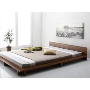 ダブルベッド マットレス付き フロアローステージベッド ギュンター スタンダードボンネルコイルマットレス付き ダブル