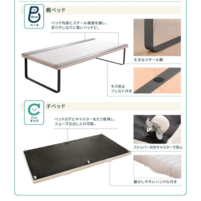 親子ベッド ベーネ\u0026チック ベッドフレームのみ 上下段セット シングルの画像