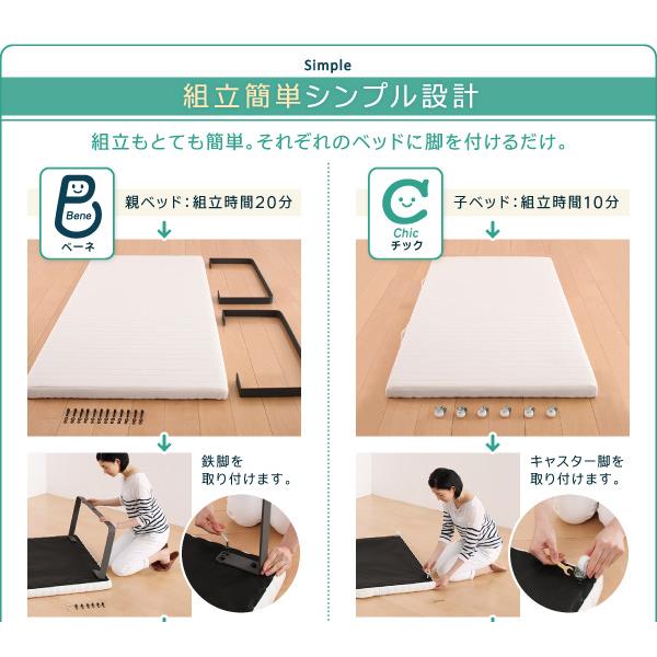 親子ベッド ベーネ&チック ベッドフレームのみ 上段ベッド シングル