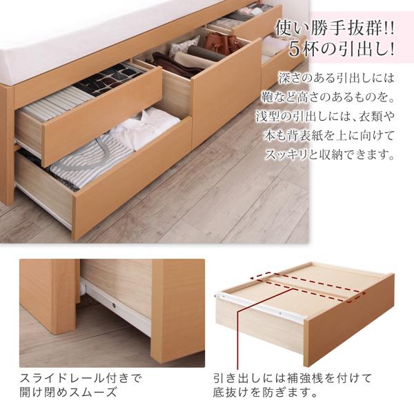 組立設置付 国産 清潔すのこ ヘッドレスチェストベッド レニツァ 薄型スタンダードボンネルコイルマットレス付き シングル_6