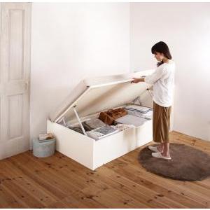 お客様組立 小さな部屋に合うショート丈収納ベッド オデット 薄型プレミアムボンネルコイルマットレス付き シングル ショート丈 深さグランド