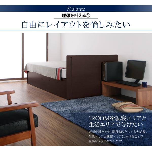 お客様組立 フラットヘッドコンセント付跳ね上げ収納ベッド ムランテ 薄型プレミアムボンネルコイルマットレス付き シングル 深さラージ_3