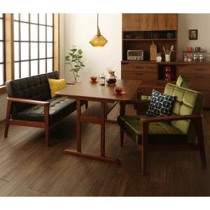 ダイニングセット 4点セット イーズリー ダイニングテーブル レトロモダンソファダイニング イーズリー 4点セット テーブル 2人掛けソファ 1脚 1人掛けソファ2脚 ダイニングテーブルセット 家具 T W1 アルテビータ インテリア 大特価