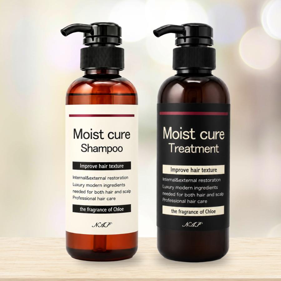 NAPモイストキュアシャンプートリートメントセット 380ml  ボトル サロン専売 タンパク質 アミノ酸 ヘアケア ダメージケア エイジングケア 頭皮 補修 保湿 | 