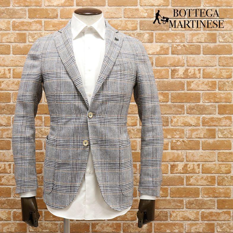 全国宅配無料 春夏 Bottega Martinese Italy製 楽ちんジャケット ウール麻シルク系サマーツイード グレンチェック クラシコ プレゼント 30代 40代 メンズ ファッション 売り切れ必至 Feltfetish Com