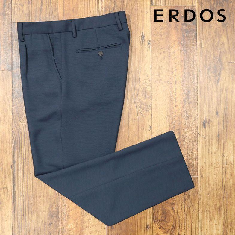 New限定品 春夏 Erdos スラックスパンツ 清涼ポリ ジャージー 快適 1タック 無地 シンプル ベーシック きれいめ 万能 30代 40代 50代 ハイランク 大人 メンズ オルドス 注目ブランド Cepici Gouv Ci