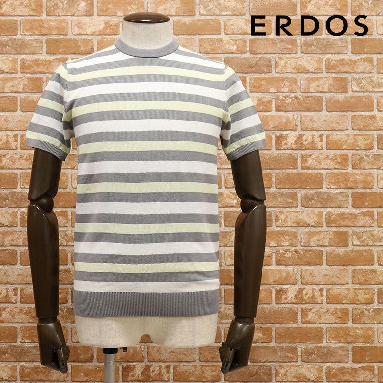 春夏 Erdos 丸首サマーニット カットソー なめらか綿シルク 伸縮 ボーダー クルーネック 上質 半袖 40代 50代 プレゼント メンズ服 ハイエンド Cd118 アートフィッシュ 通販 Yahoo ショッピング