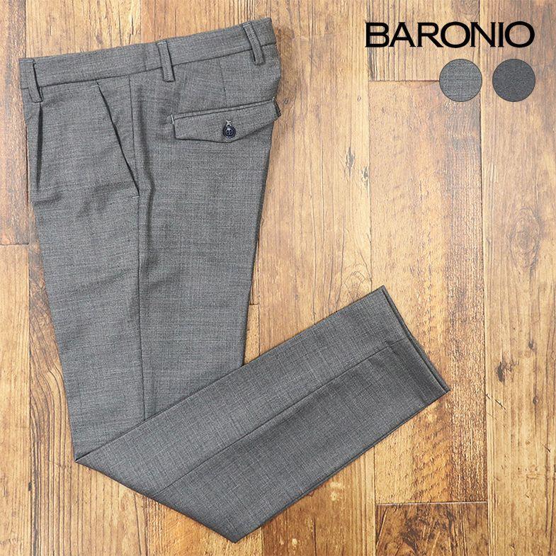 超ポイントバック祭 イタリア製 ストレッチ サキソニー ウール パンツ スラックス Baronio 秋冬 トラウザー インポート 定番 上品 きれいめ 送料無料 Gallery バロニオ メンズ キレカジ 上品 クラシコ トラッド 1タック ボトムス パンツ