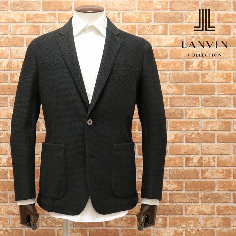 ファッション通販 春夏 Lanvin Collection サマーニット ジャケット 綿100 無地 日本製 きれいめ リラックス 快適 伸縮性 通気性 メンズ ランバン コレクション