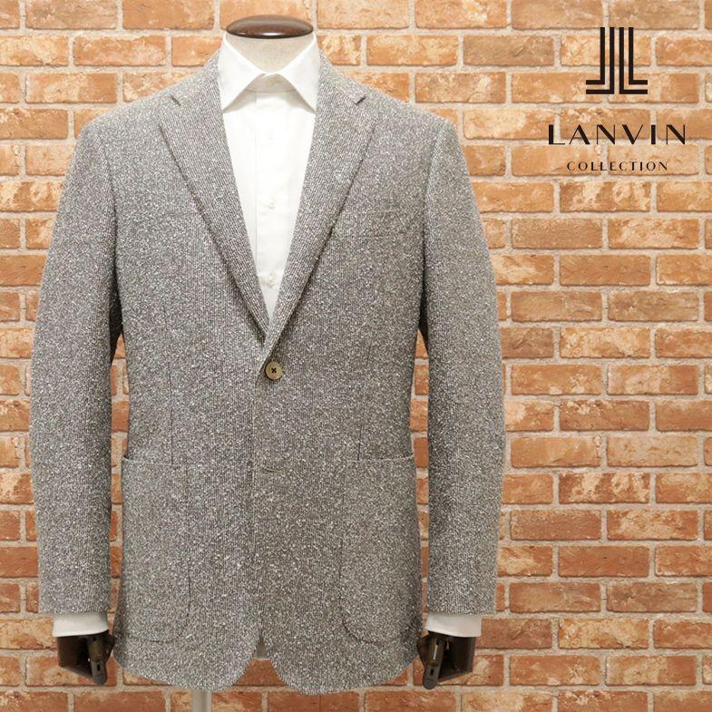 【アウトレット70％OFF】LANVIN COLLECTION 日本縫製ジャケット さっぱり麻 ブークレー サマーツイード 無地 トラッド