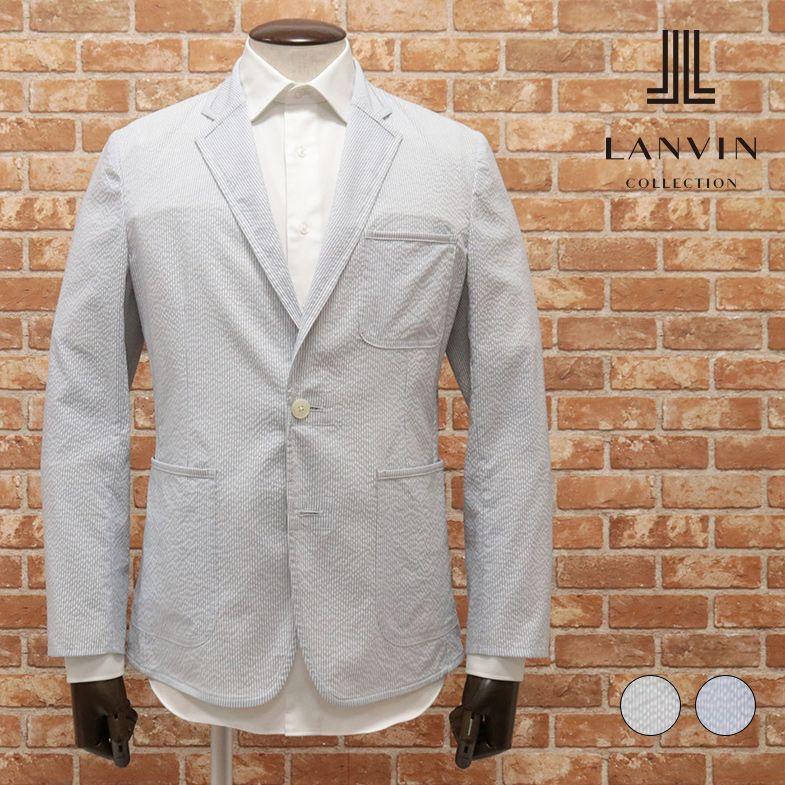 春夏 Lanvin Collection 国産サッカー ジャケット 涼しい 通気性 伸縮 ストライプ リゾート アンコン シャツジャケット メンズ ゴルフにも ランバン テーラード ブレザー サイズ 48 Bollywoodpapa Com