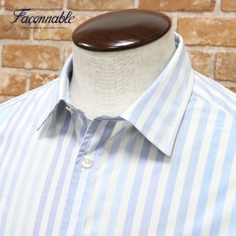 春夏 Faconnable ストライプ柄シャツ さらっと綿100 胸ポケット きれいめ カジュアル 長袖 40代 50代 ハイランク フランスブランド メンズ ファッション Ef306 アートフィッシュ 通販 Yahoo ショッピング