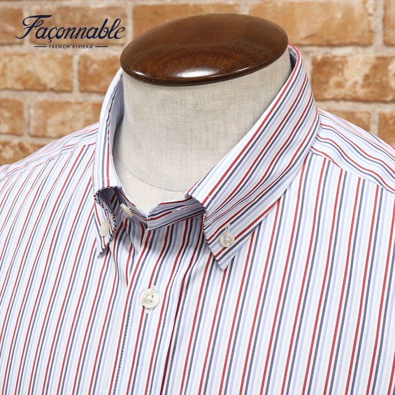 Faconnable シャツ さらっと綿 先染めストライプ トリ刺繍 かわいい プレゼント 長袖 40代 50代 メンズ ファッション フランスブランド Ek567 アートフィッシュ 通販 Yahoo ショッピング