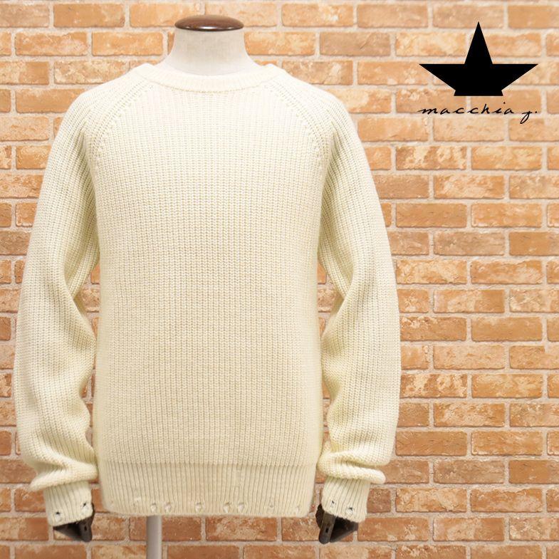 アウトレット65％OFF】Macchia J. ウール混 ローゲージ リブ ニット