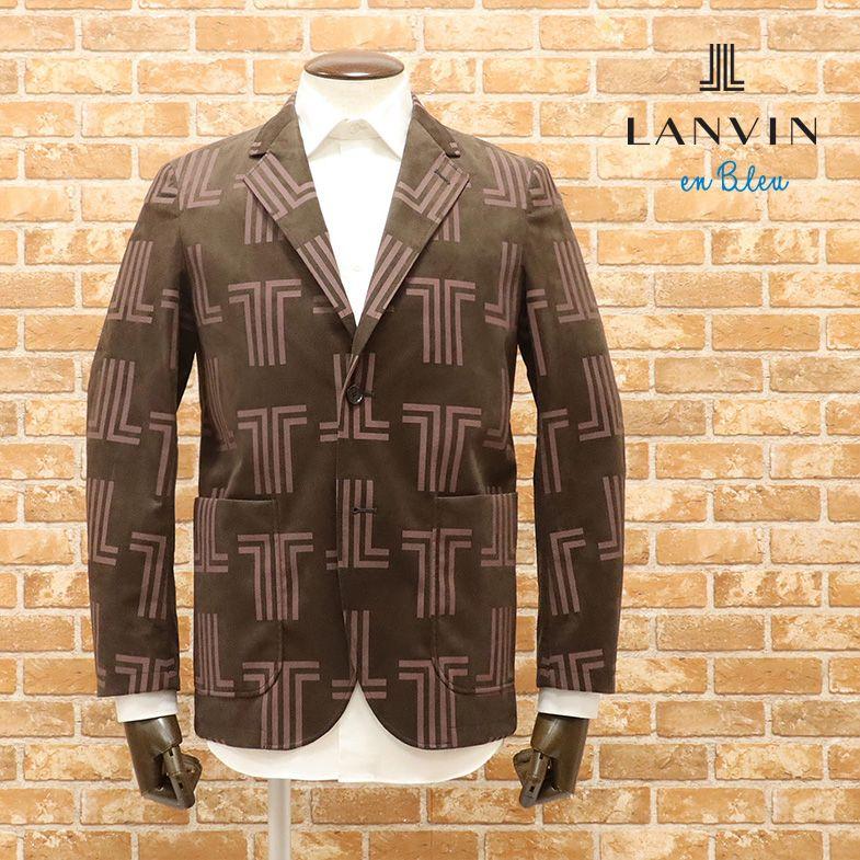 アウトレット64%OFF】 LANVIN en Bleu エコスエード ジャケット 総ロゴ 