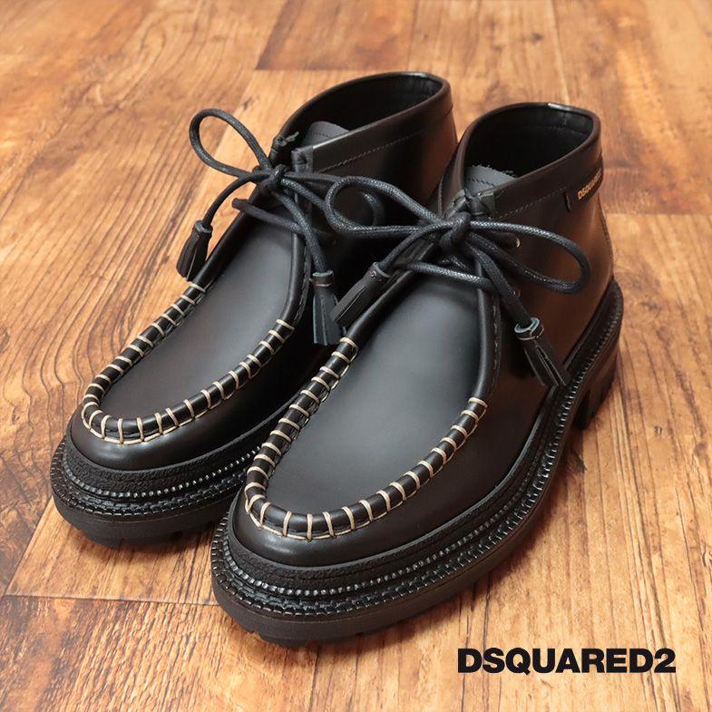 DSQUARED2 ワラビーブーツ ABM0099 上質レザー ステッチ イタリア製 