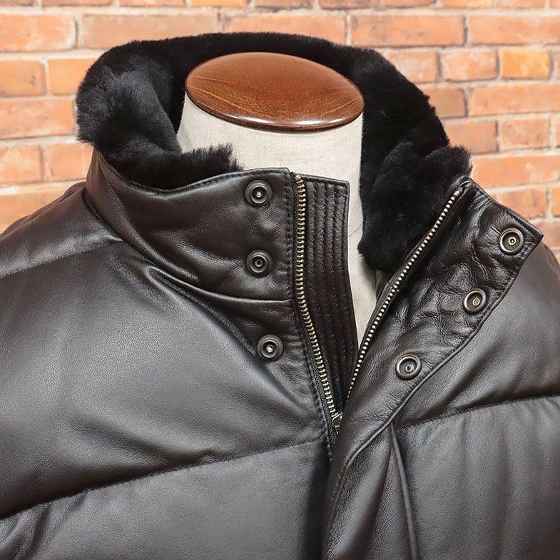 アウトレット68%OFF】 LANVIN COLLECTION レザー ダウンジャケット  