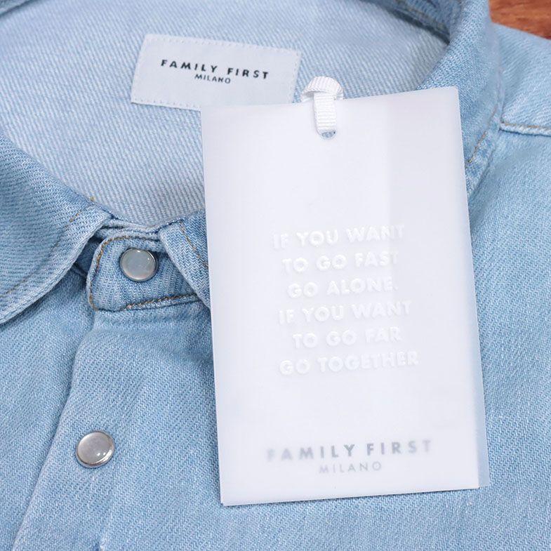 2023SS FAMILY FIRST MILANO デニム シャツ SHS2301 DNIM SHIRT I LOVE ウォッシュ加工 ロゴ刺繍 Italy製 長袖 インポート ハイカジュアル メンズ｜artfish｜07