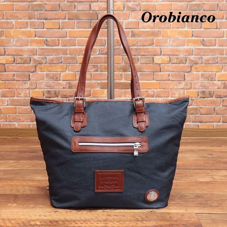 Orobianco トート バッグ 撥水 軽量 ナイロン レザー切替 イタリア製 