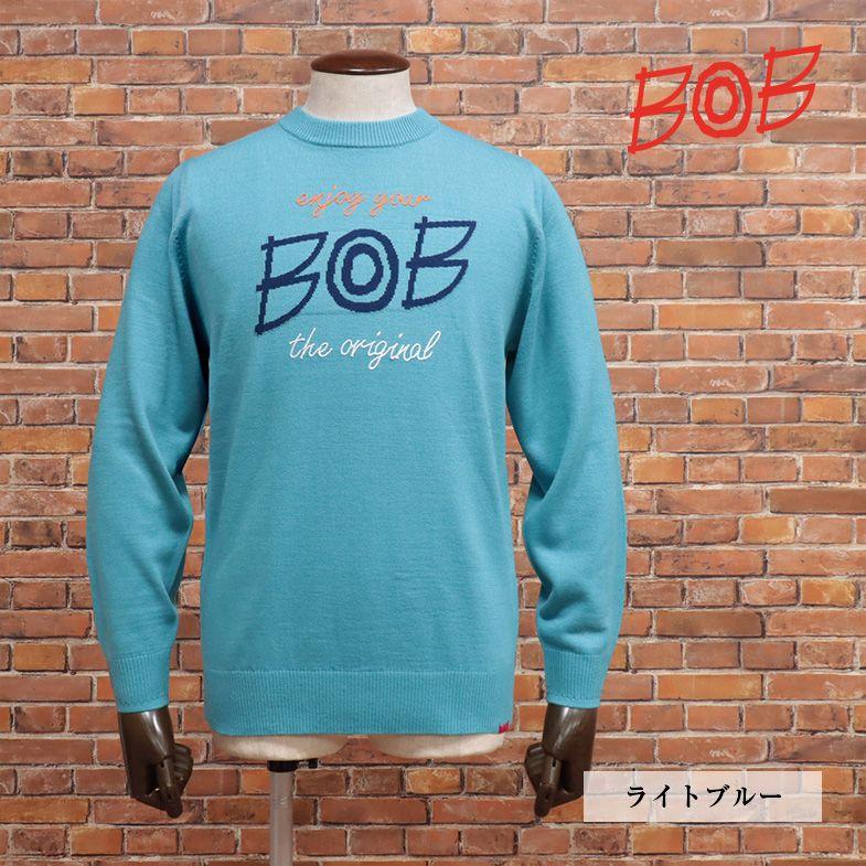 BOB 【アウトレット60%OFF】BOB 丸首ニット 保温◎ ホットレイ 刺繍 
