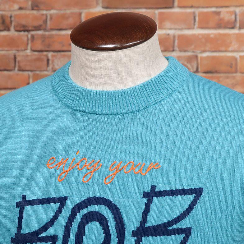 BOB 【アウトレット60%OFF】BOB 丸首ニット 保温◎ ホットレイ 刺繍 