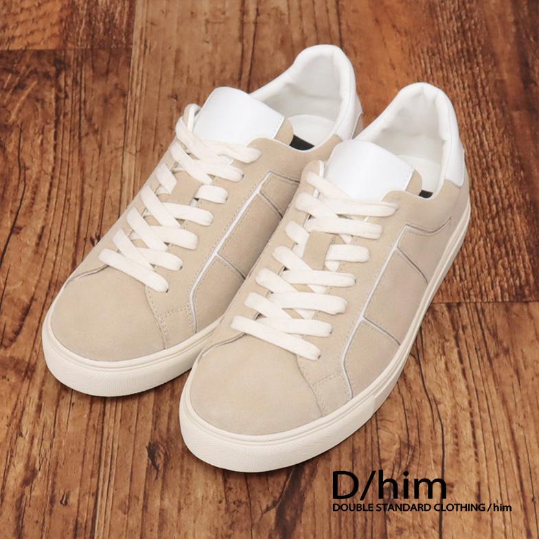 DOUBLE STANDARD CLOTHING D/him レザースニーカー 上質スエード 無地 