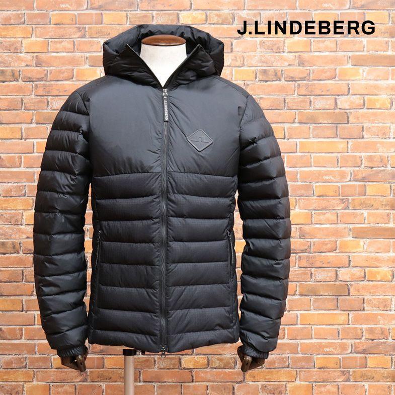 秋冬 J.LINDEBERG ダウンジャケット 撥水タフタ 無地 ワッペン ジップ 