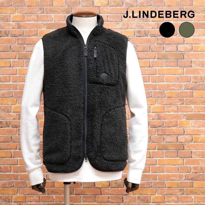 秋冬 J.LINDEBERG ベスト あたたか ボア フリース 快適 無地 ジップ 
