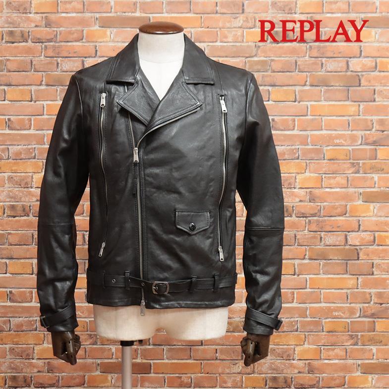 皮ジャン　レザージャケット　リプレイ　REPLAY  イタリア　Ｍサイズ 皮ジャンレザージャケットリプレイREPLAY イタリアMサイズ