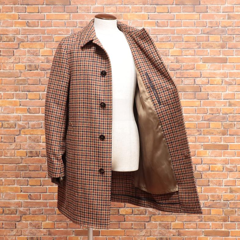 PAOLONI パオローニ チェック柄 ウールメルトンチェスターコート