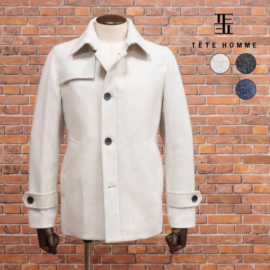 訳有良品テットオムメルトンウールカシミヤブレンドチェスターコートオフホワイト白系 訳有良品テットオムメルトンウールカシミヤブレンドチェスターコート