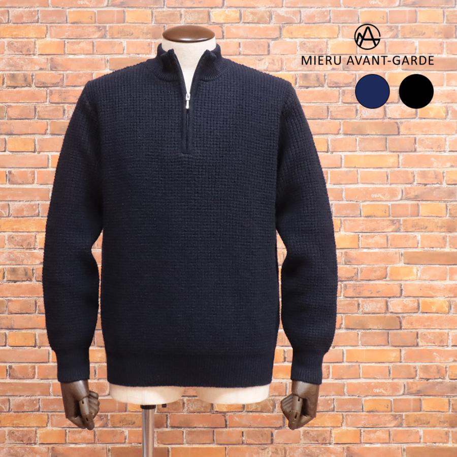 期間限定ポイント10倍】秋冬 MIERU 長袖ニット 日本製 ハーフジップ