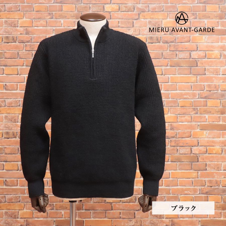SHOOP / AW21/MORI SWEATER/ニット・セーター(厚手)/L/ウール/BLK 期間限定ポイント10倍】秋冬 MIERU 長袖ニット 日本製 ハーフジップ