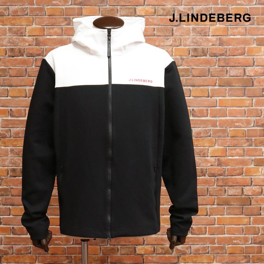 J.LINDEBERG 秋冬 ダブルジップパーカー 071-59014 ロゴ 切替