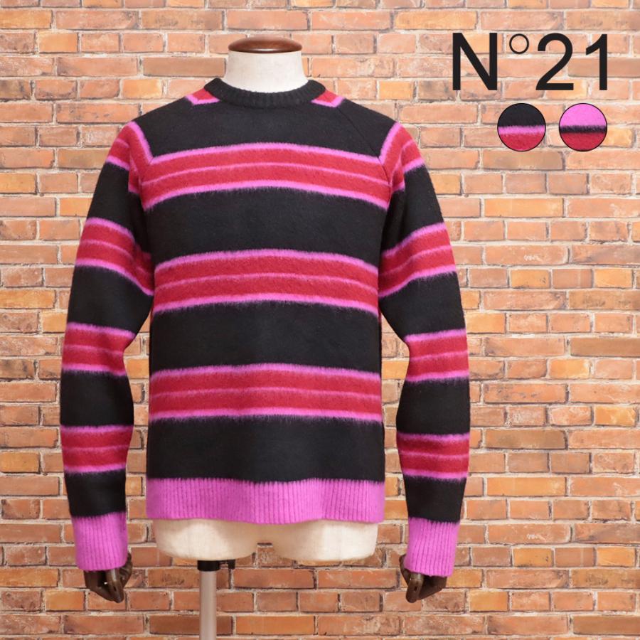 N°21 秋冬 丸首ニット 22I N1M0 A018 7077 上質ウール ハイゲージ  