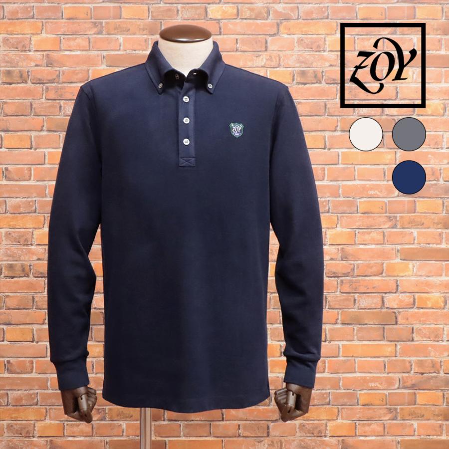 ZOY　最新　長袖　ポロシャツ　ボタンダウン ZOY（ゾーイ） 【期間限定ポイント10倍】秋冬 長袖ポロシャツ