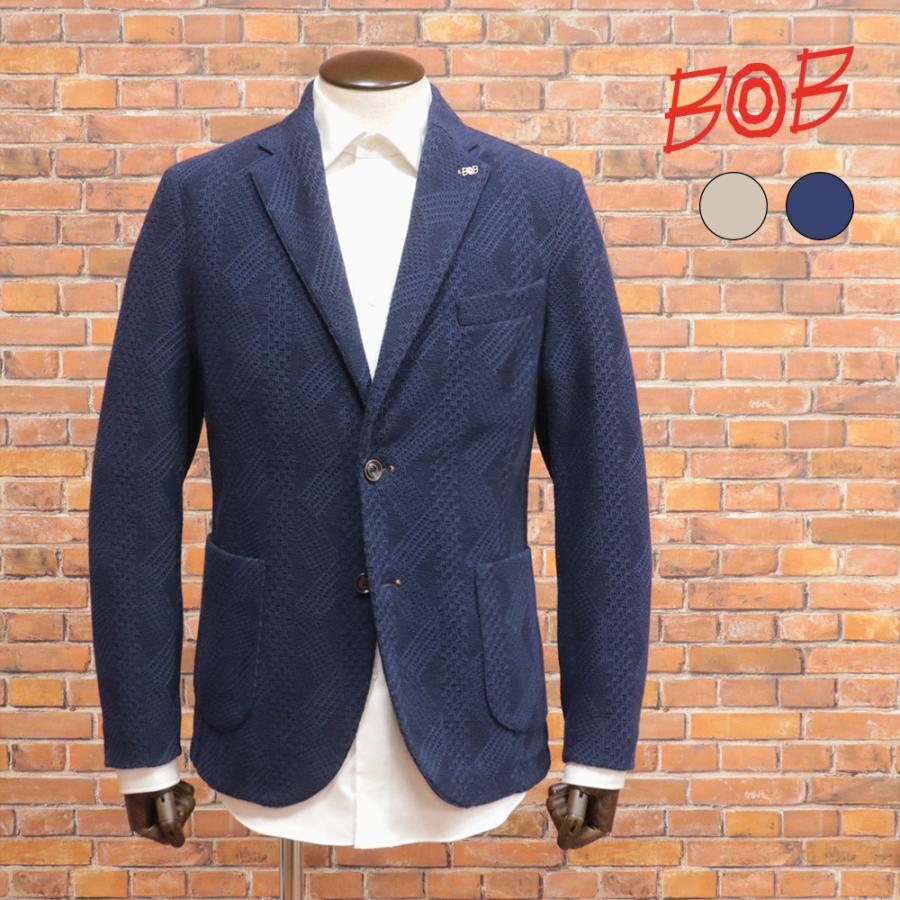 ②BOB×ZOY ボブ×ゾーイ ストライプジャケット 50 ネイビー ゾーイ ZOY