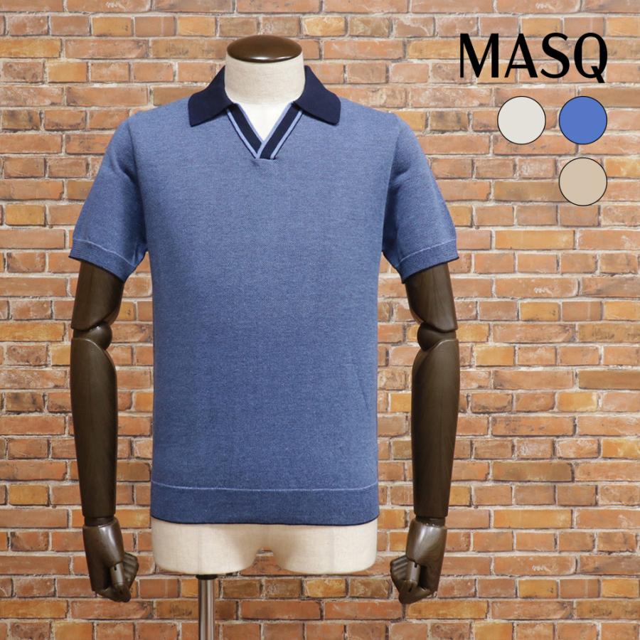 期間限定ポイント10倍】春夏 MASQ 半袖サマーニット ポロシャツ 清涼