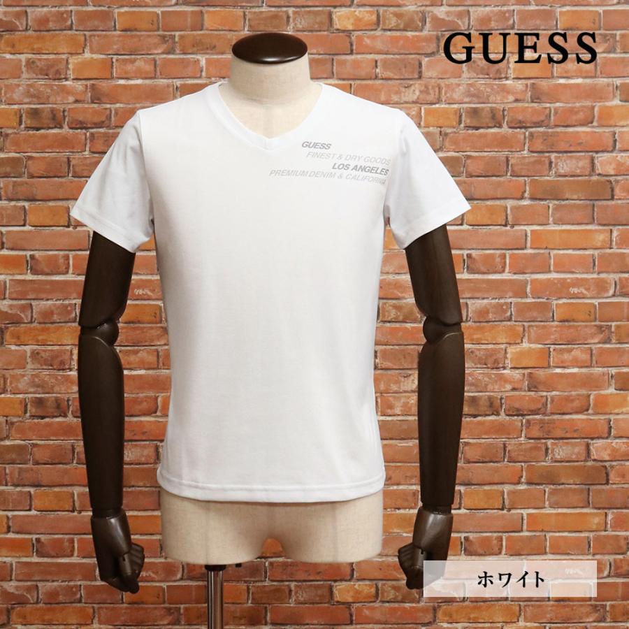 【期間限定P15倍 閉店SALE】GUESS 半袖Tシャツ KM2K8424 ポリエステル ストレッチ Vネック ロゴ プリント カジュアル スポーツ トレーニング メンズ ゲス | GUESS | 01
