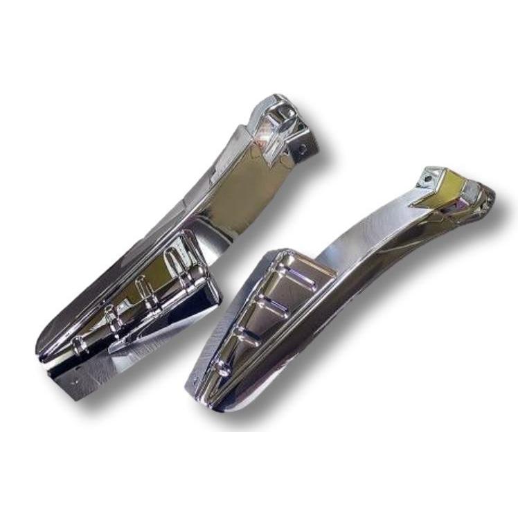 ATS メッキ フロント マッドガード カバー LR セット かぶせ式 三菱 