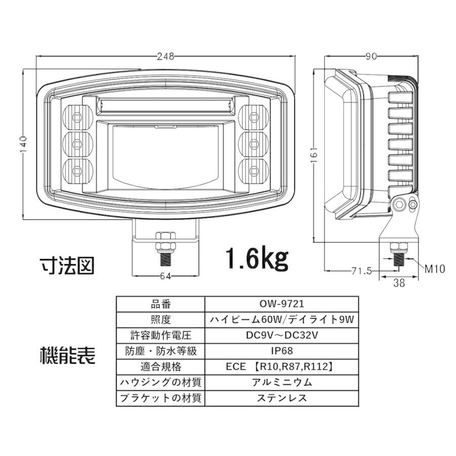 ATS ATS LED ドライビング フォグランプ デイライト付 ホワイト 60W 9W