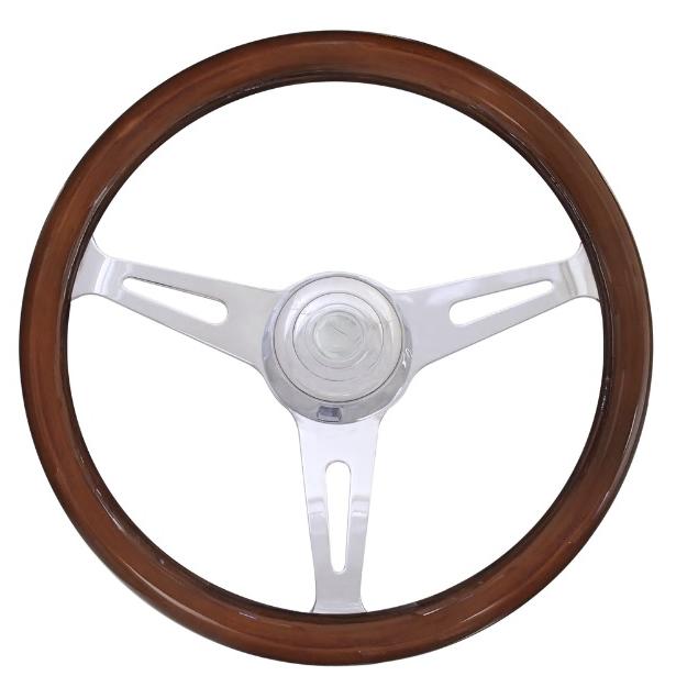 BRC ハンドル オールウッド 3本 ダート18 クロームメッキ 457Φ 3