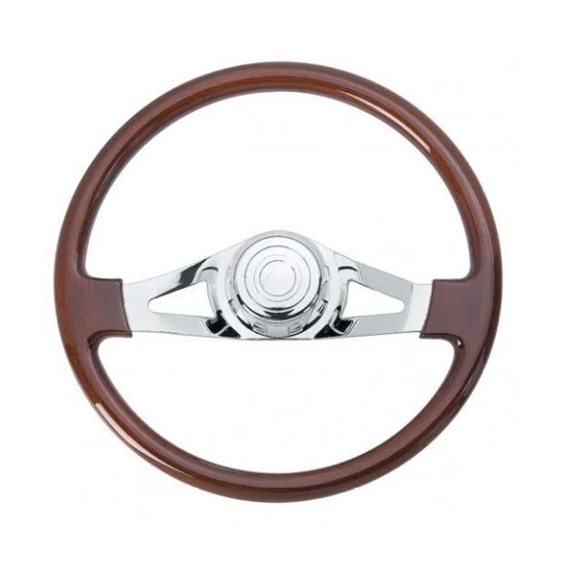 BRC ハンドル オールウッド 2本 スポーク クロームメッキ 457Φ 3穴