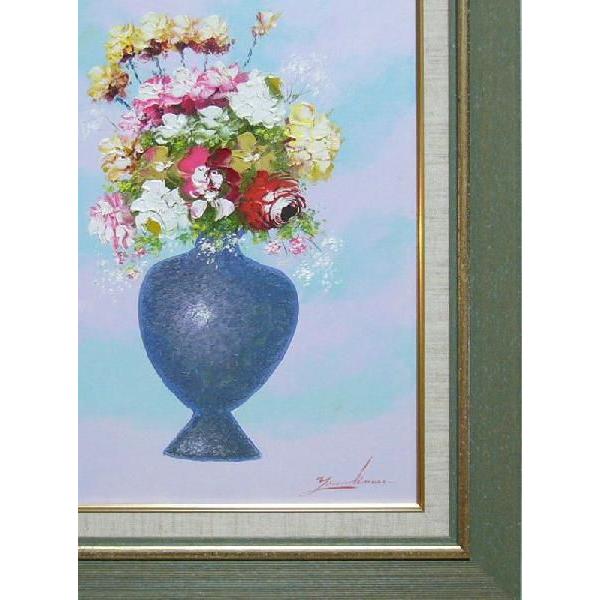 絵画 油絵 山川孝 肉筆油絵 静物画 華と花瓶 縁起物 F6 : アート 絵画 油絵 山川孝 肉筆油絵 静物画 華と花瓶 縁起物 F6 : アート
