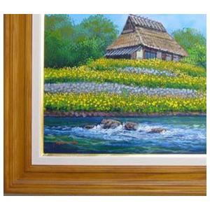 絵画 油絵 竹内敏彦 肉筆油絵 風景画 晩秋の民家 F12