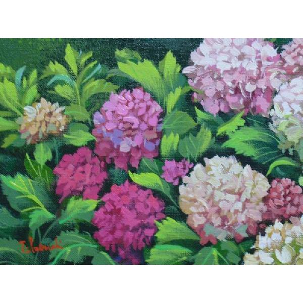 紫陽花」真筆油彩 F10 額付