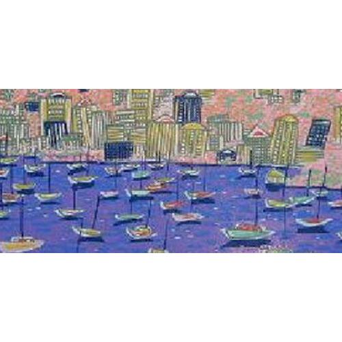 絵画 アートポスター 複製画 現代アート 風景画 海辺に浮かぶ船達