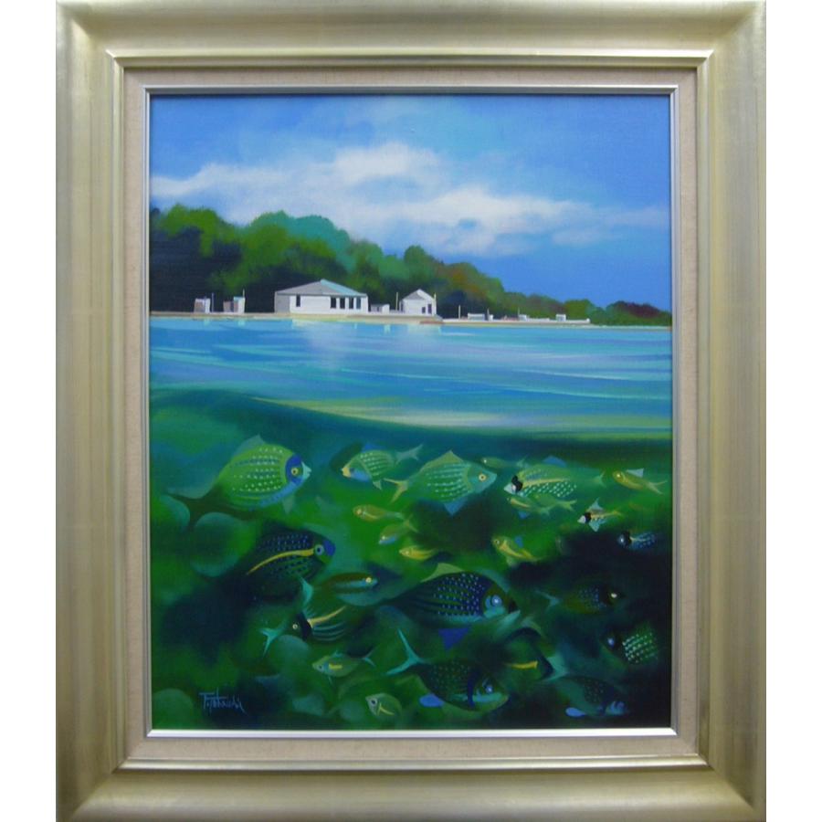 絵画 油絵 竹内敏彦 肉筆油絵 グリーンの輝き Ｆ12 絵画 油絵 竹内敏彦 肉筆油絵 グリーンの輝き F12 送料無料