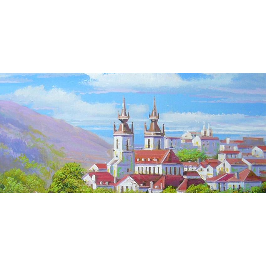 絵画 油絵 竹内敏彦 肉筆油絵 風景画 古城 F10 送料無料 絵画 油絵 竹内敏彦 肉筆油絵 風景画 古城 F10 送料無料